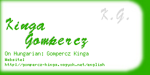 kinga gompercz business card